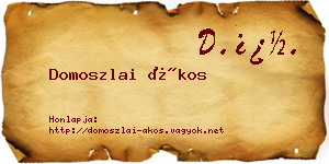 Domoszlai Ákos névjegykártya