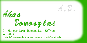 akos domoszlai business card